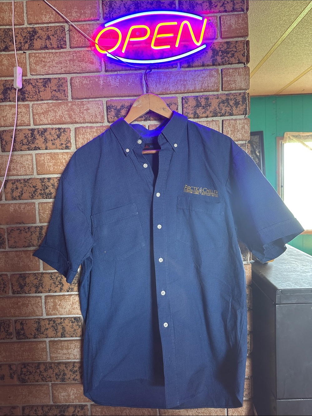 Navy Short-Sleeve Button-Down Shirt